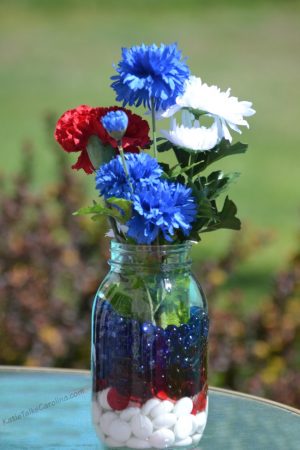 Easy Red White and Blue Table Decorations on a Budget - Katie Talks